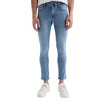 DeFacto Pedro Mavi Slim Fit Dar Kalıp Normal Bel Dar Paça Erkek Jean Pantolon