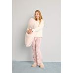 Defacto Pijama Takımı Uzun Kollu Üst Çizgili Uzun Alt Kız Çocuk D1068A824WN Bordo