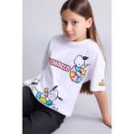 DeFacto Pochacco Oversize Bisiklet Yaka Kısa Kollu Baskılı Tişört Kız Çocuk H3642A826HS - Beyaz-WT79 - 11 - 12 Yaş