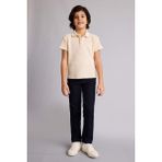DeFacto Polo Tişört Gabardin Pantolon 2'li Takım Erkek Çocuk G7091A826SM - Ekru-ER233 - 8 - 9 Yaş