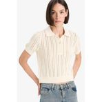 DeFacto Polo Yaka Ajurlu Triko Kazak, 2XL, F7870AX25AU, Ekru-ER105, Kadın