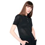 DeFacto Polo Yaka Ajurlu Triko Kazak, S, D4161AX24AU, Siyah-BK27, Kadın