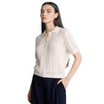 DeFacto Polo Yaka Ajurlu Triko Kazak, XL, F7870AX25AU, Ekru-ER105, Kadın