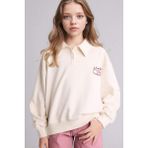 DeFacto Polo Yaka Baskılı Sweatshırt Kız Çocuk E6841A826SP - Ekru-ER85 - 7 - 8 Yaş