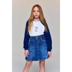 DeFacto Polo Yaka Baskılı Sweatshirt Kız Çocuk G6826A826SP - Lacivert - 9 - 10 Yaş