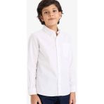 DeFacto Polo Yaka Oxford Uzun Kollu Basic Düz Gömlek Erkek Çocuk W3215A626SP - Beyaz-WT34 - 5 - 6 Yaş