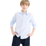DeFacto Polo Yaka Oxford Uzun Kollu Gömlek Erkek Çocuk, 11-12 Yaş, F2630A825SM, Mavi-BE343, Erkek Çocuk