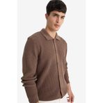 DeFacto Polo Yaka Triko Hırka Kahve, XL, E8397AX25CW, Kahve-BN595, Erkek