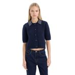 DeFacto Polo Yaka Triko Hırka Lacivert, S, E2288AX24WN, Lacivert-NV134, Kadın