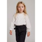 DeFacto Puantiyeli Reglan Kol Poplin Uzun Kollu Gömlek Kız Bebek G3654A525AU - 12 - 18 Ay - Ekru-ER98