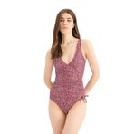 DeFacto Puantiyeli Yandan Büzgülü Mayo Bordo, S, E3297AX25SM, Bordo-BR285, Kadın