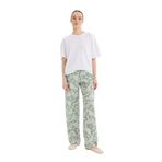 DeFacto Rahat Palazzo Pantolon Wide Leg Geniş Bol Paça Desenli Yüksek Bel, 40, C4042AX25SP, Haki, Kadın