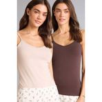 DeFacto Regular Fit 2'li İç Giyim Atlet, XS, G8219AX26SP, Kahve, Kadın