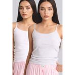DeFacto Regular Fit 2'li Kadın Atlet, XS, G8360AX26SP, Gri-GR93