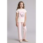 DeFacto Regular Fit 2'li Pijama Takımı Kız Çocuk H0153A826SP - Ekru-ER233 - 13 - 14 Yaş