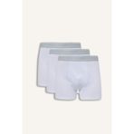 DeFacto Regular Fit 3'lü Boxer, 3XL, G8561AX26SP, Beyaz-WT34, erkek