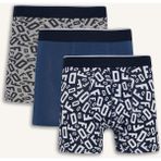 DeFacto Regular Fit 3'lü Boxer F7519AX25AU - Indigo-IN120 - Dropsuz - XL