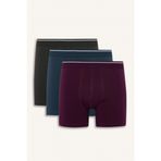 DeFacto Regular Fit 3'lü Boxer, XXL, G9167AX, NAVY, erkek