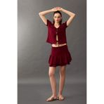DeFacto Regular Fit Aerobin Kısa Boy Etek Bordo, 36, G0583AX25SM, Bordo-BR229, Kadın
