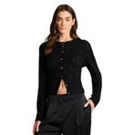 DeFacto Regular Fit Ajurlu Hırka Siyah, M, H3795AX26SP, Siyah-BK27, Kadın