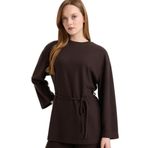DeFacto Regular Fit Bağlamalı Uzun Kollu Tesettür Tunik, 2XL, G4083AX25WN, Kahve-BN338, Kadın