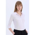 DeFacto Regular Fit Basic Düz Bengalin Beyaz Kadın Gömlek I5278AZ/WT36