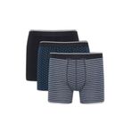 DeFacto Regular Fit Baskılı 3'lü Boxer, XL, A1459AX26SP, Lacivert, erkek