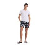 DeFacto Regular Fit Baskılı Esnek Dokulu Diz Boyu Sporcu Deniz Şortu, M, B5994AX24HS, Siyah-BK81, Erkek