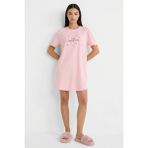 DeFacto Regular Fit Baskılı Gecelik G1682AX26SP - Pembe-PN149 - 2XL