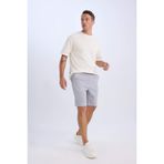DeFacto Regular Fit Beli Bağcıklı Dokulu Bermuda Şort, 34, D9451AX25SP, Gri-GR89, Erkek