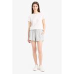Defacto Regular Fit Beli Bağcıklı Normal Bel Düz Paça Şort, 2XL, C7600AX25SM, Gri-GR93, Kadın, XXL