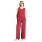 DeFacto Regular Fit Beli Lastikli Bağcıklı Plaj Pantolonu, M, D9763AX25SM, Bordo-BR285, Kadın