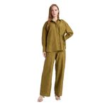 DeFacto Regular Fit Beli Lastikli Jakarlı Pantolon, 38, F9332AX25AU, Haki-KH71, Kadın