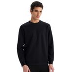 DeFacto Regular Fit Bisiklet Yaka Basic Düz Sweatshirt, M, D7231AX25SP, Siyah-BK81, erkek