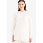 DeFacto Regular Fit Bisiklet Yaka Basic Düz Uzun Kollu Tişört Tunik D4897AX25SM