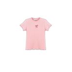 DeFacto Regular Fit Bisiklet Yaka Çiçekli Fitilli Kaşkorse Kısa Kollu Tişört Kız Bebek, 9-12 Ay, B7544A526SM, Pembe-PN636, Kız bebek