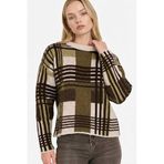DeFacto Regular Fit Bisiklet Yaka Desenli Kazak, L, G8608AX25WN, Kahve-BN45, Kadın