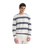 DeFacto Regular Fit Bisiklet Yaka Dokulu Sweatshirt, M, D7595AX25SP, Beyaz-WT32, erkek
