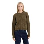 DeFacto Regular Fit Bisiklet Yaka Hırka, 2XL, D9772AX24WN, Haki-KH438, Kadın