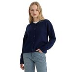 DeFacto Regular Fit Bisiklet Yaka Hırka, M, G5018AX26SP, Lacivert-NV131, Kadın
