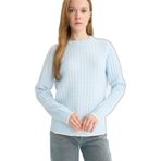 DeFacto Regular Fit Bisiklet Yaka Kazak, 3XL, E9146AX25WN, Mavi-BE528, Kadın