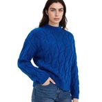 DeFacto Regular Fit Bisiklet Yaka Kazak, L, H2135AX26SP, Mavi-BE753, Kadın