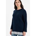 DeFacto Regular Fit Bisiklet Yaka Kazak, M, H2165AX26SP, Lacivert-NV105, Kadın
