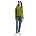DeFacto Regular Fit Bisiklet Yaka Kazak, S, G8680AX26SP, Yeşil-GN10, Kadın