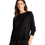 DeFacto Regular Fit Bisiklet Yaka Kazak, XL, C6818AX26SP, Siyah, Kadın