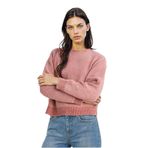 DeFacto Regular Fit Bisiklet Yaka Şönil Kazak, S, C6227AX25CW, Pembe-PN450, Kadın