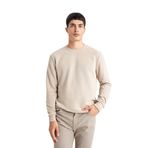 DeFacto Regular Fit Bisiklet Yaka Sweatshirt, L, Z3013AZBG368MC, bej, erkek