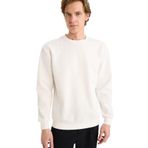 DeFacto Regular Fit Bisiklet Yaka Sweatshirt, M, F9854AX26SP, Beyaz-WT32, erkek