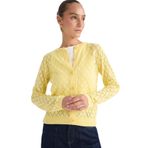 DeFacto Regular Fit Bisiklet Yaka Triko Hırka, S, G0191AX25AU, Sarı-YL83, Kadın