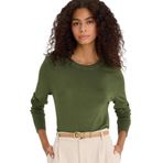 DeFacto Regular Fit Bisiklet Yaka Triko Kazak, L, E7889AX25WN, Haki-KH153, Kadın
